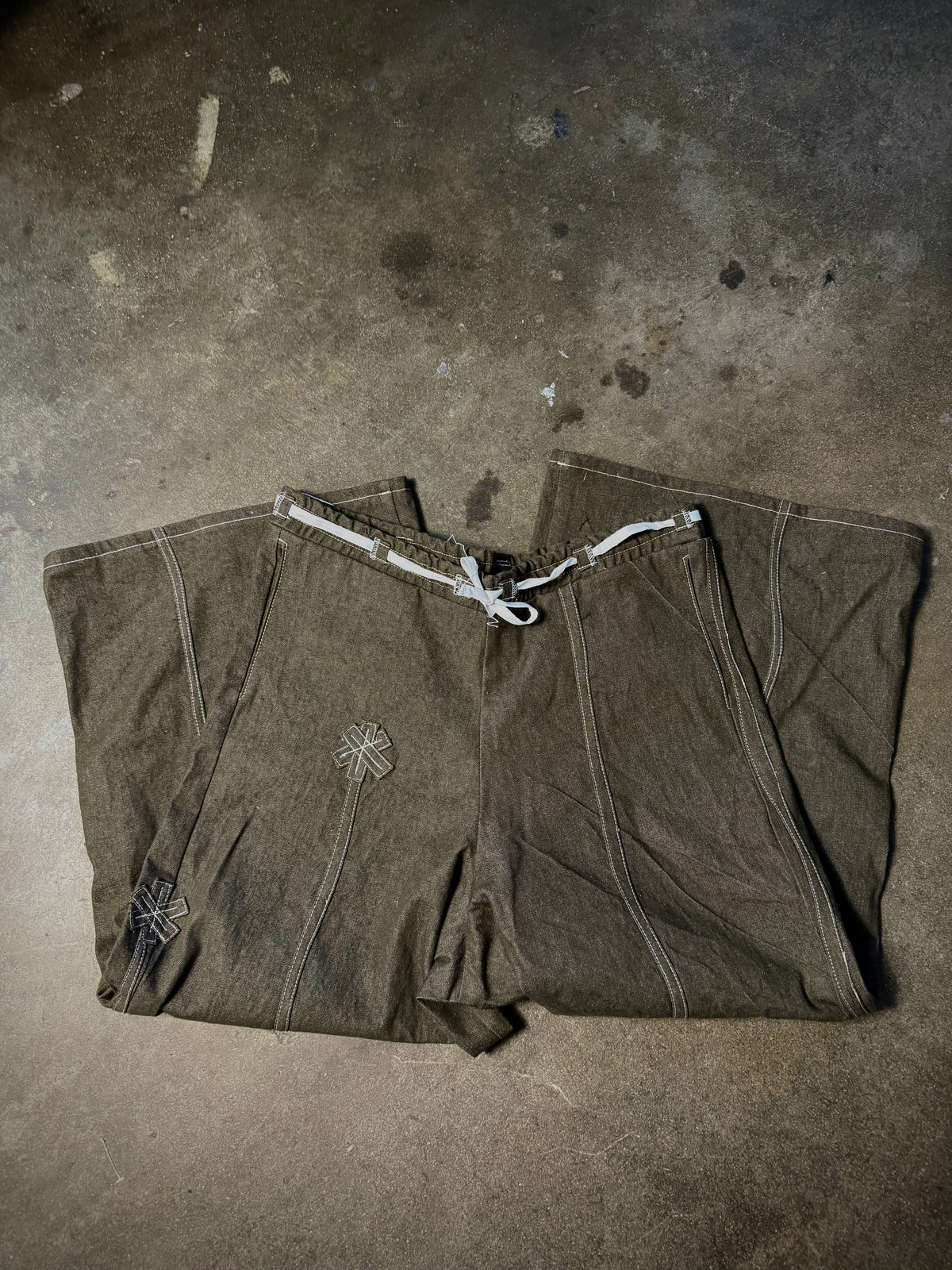 Flower Track Pants (1 of 1 Green Denim)