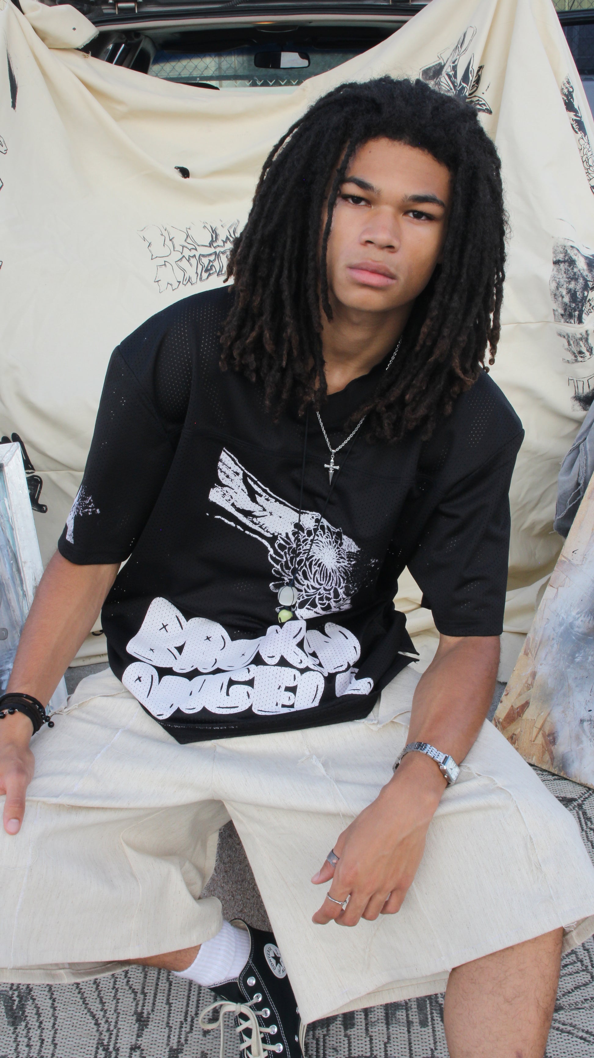 Fitted Jersey (Black and White)